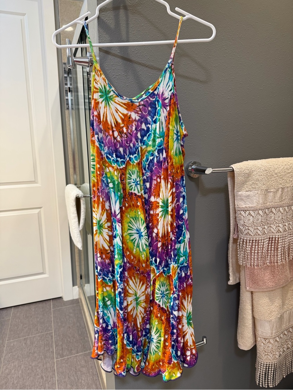 Source Unknown Multicolor Tie-Dye Slip Dress